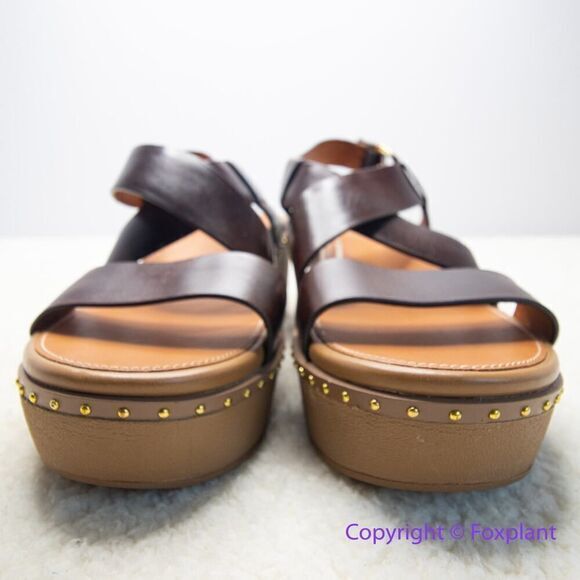 New! FitFlop women's Pilar Back-Strap Leather Clogs in‎ Brown, size 8 - Picture 7 of 16